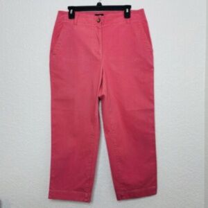 Talbots Pants Womens Size 12 Ankle Cotton/Spandex Coral 4 Pockets